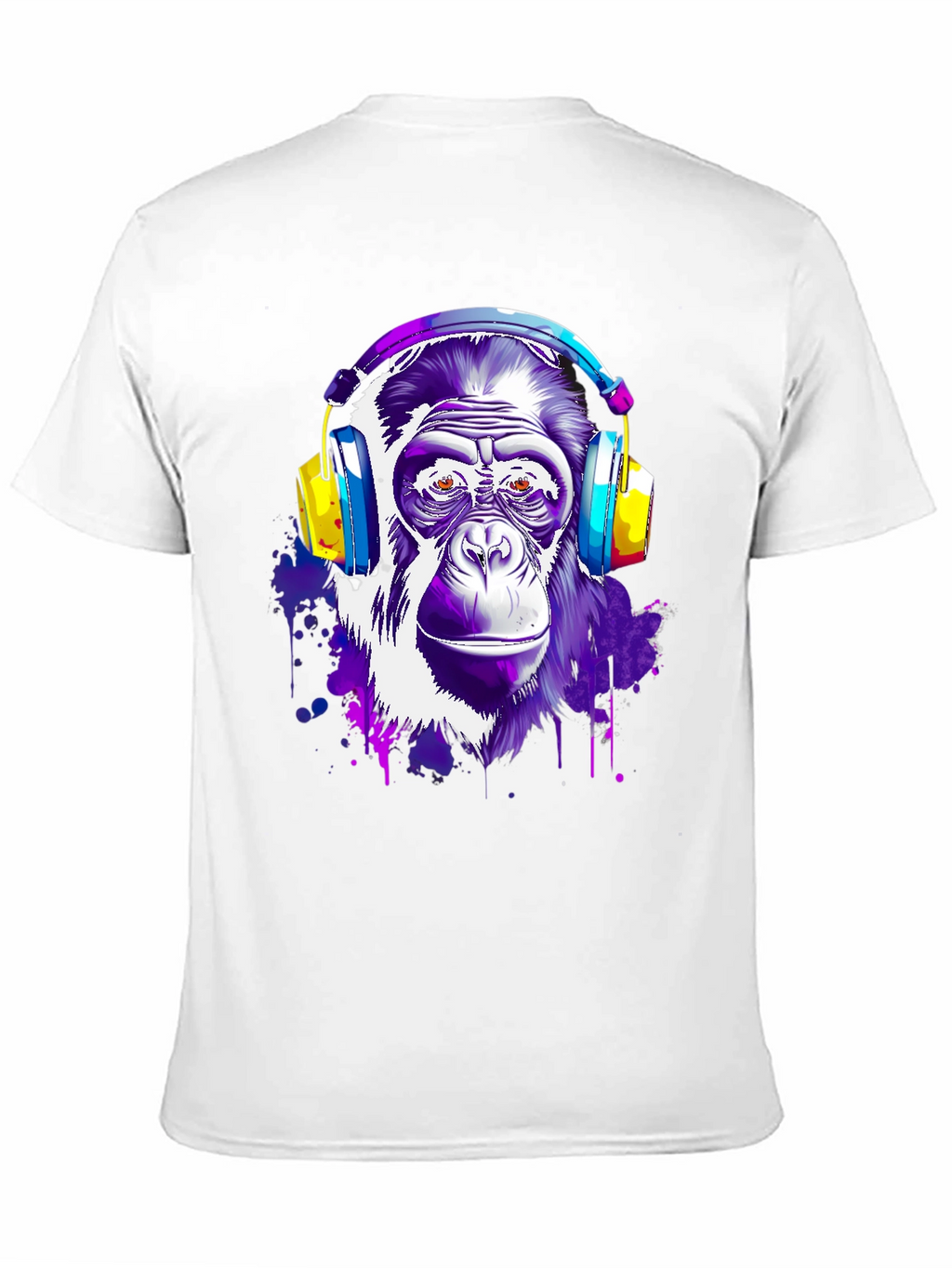 Cool Monkey with Headphones Graphic T-Shirt