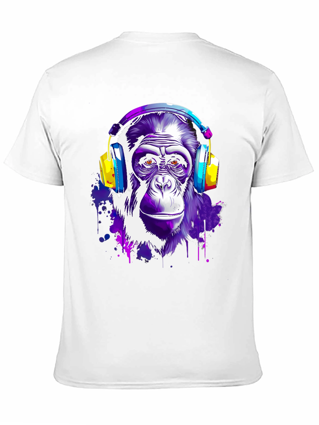Cool Monkey with Headphones Graphic T-Shirt
