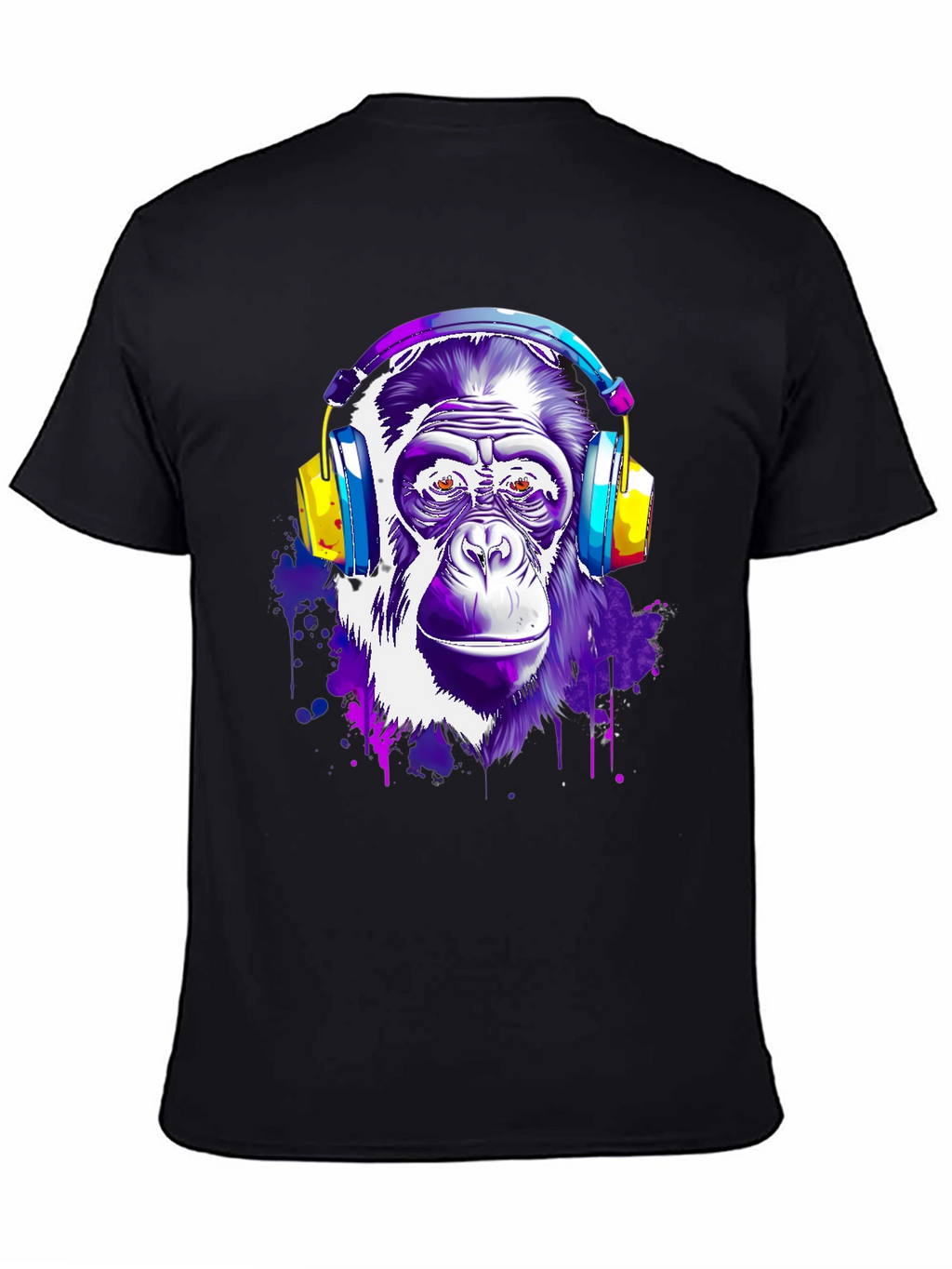 Cool Monkey with Headphones Graphic T-Shirt
