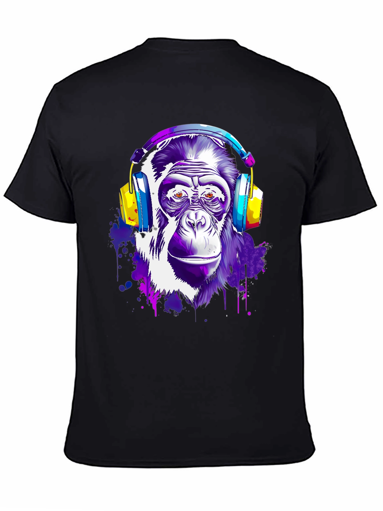 Cool Monkey with Headphones Graphic T-Shirt