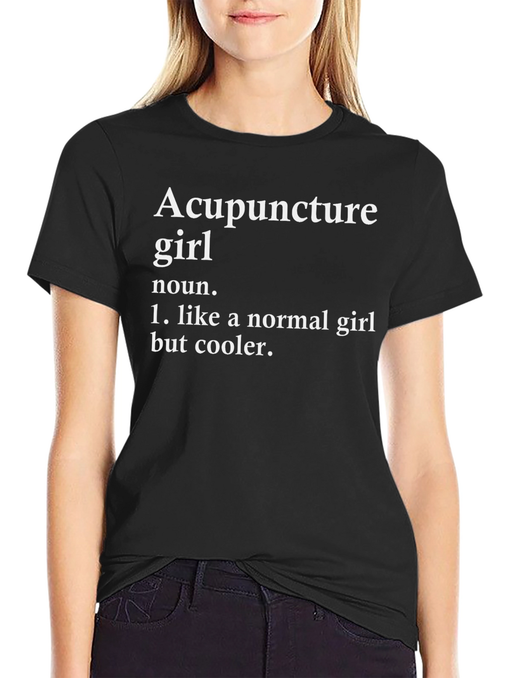 Acupuncture Girl Definition Black T-Shirt