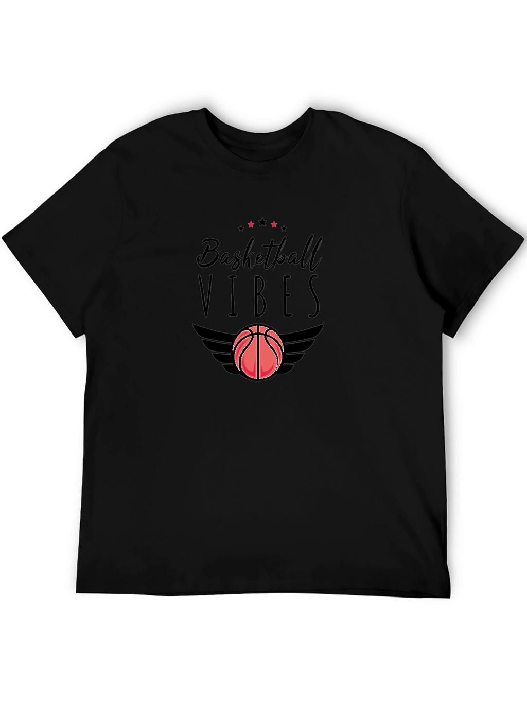 Basketball Vibes Black Graphic Tee