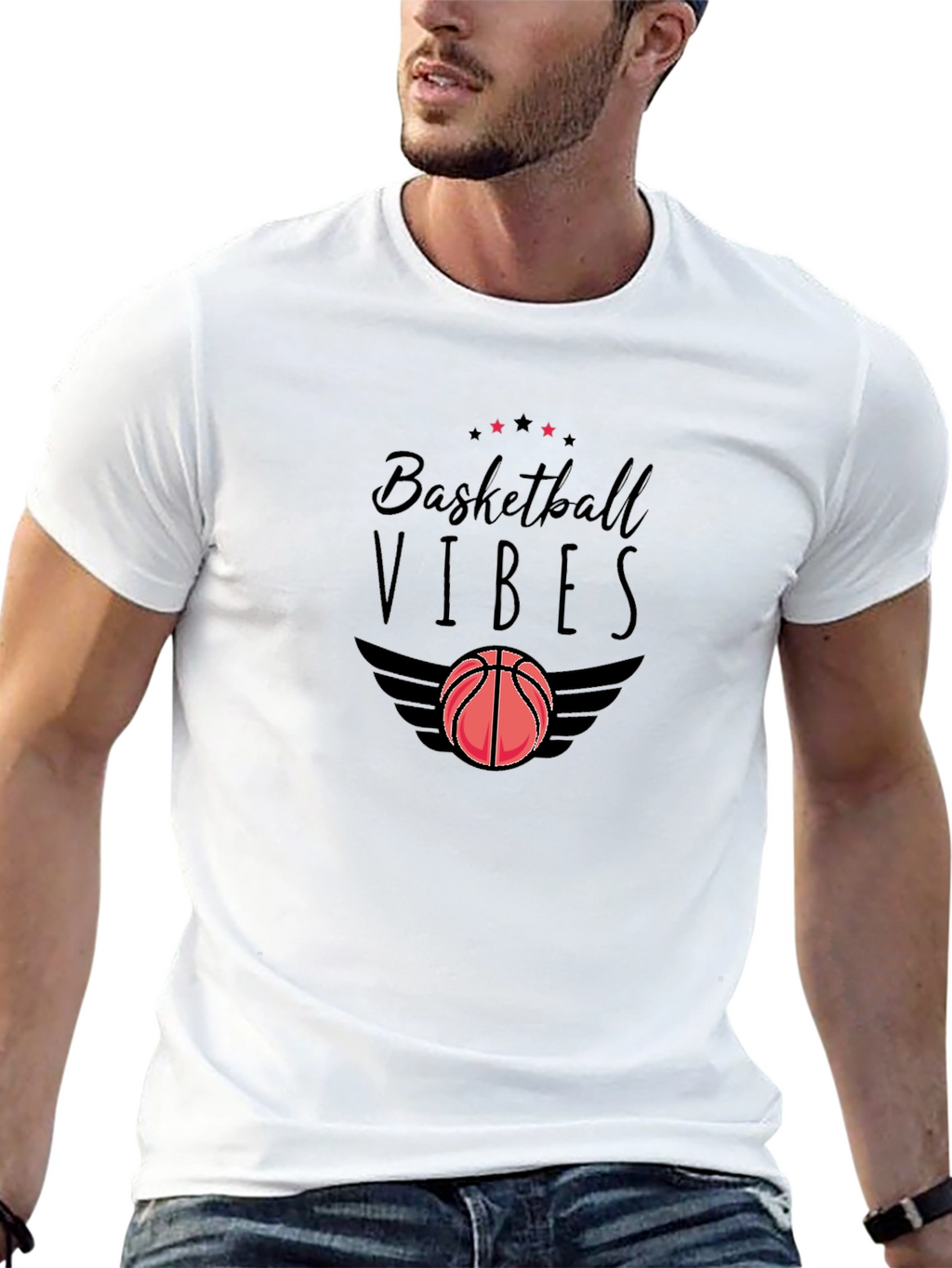 Basketball Vibes Black Graphic Tee
