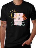 Summer Graphic Print Tee - Casual Black T-Shirt