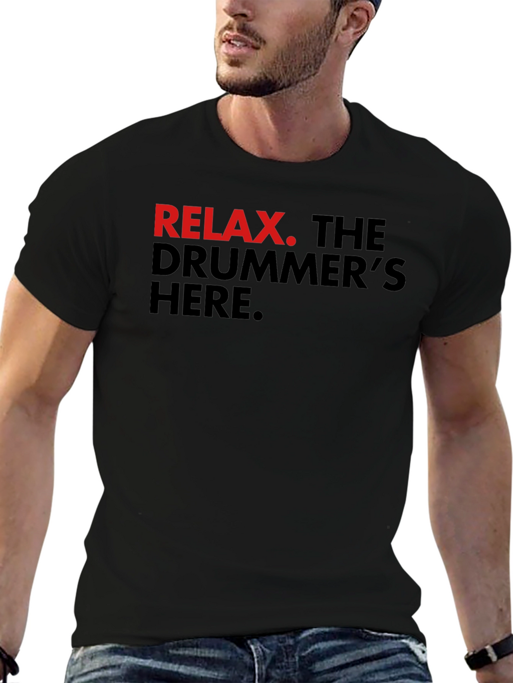 Relax Drummer T-Shirt - Black Cotton Tee