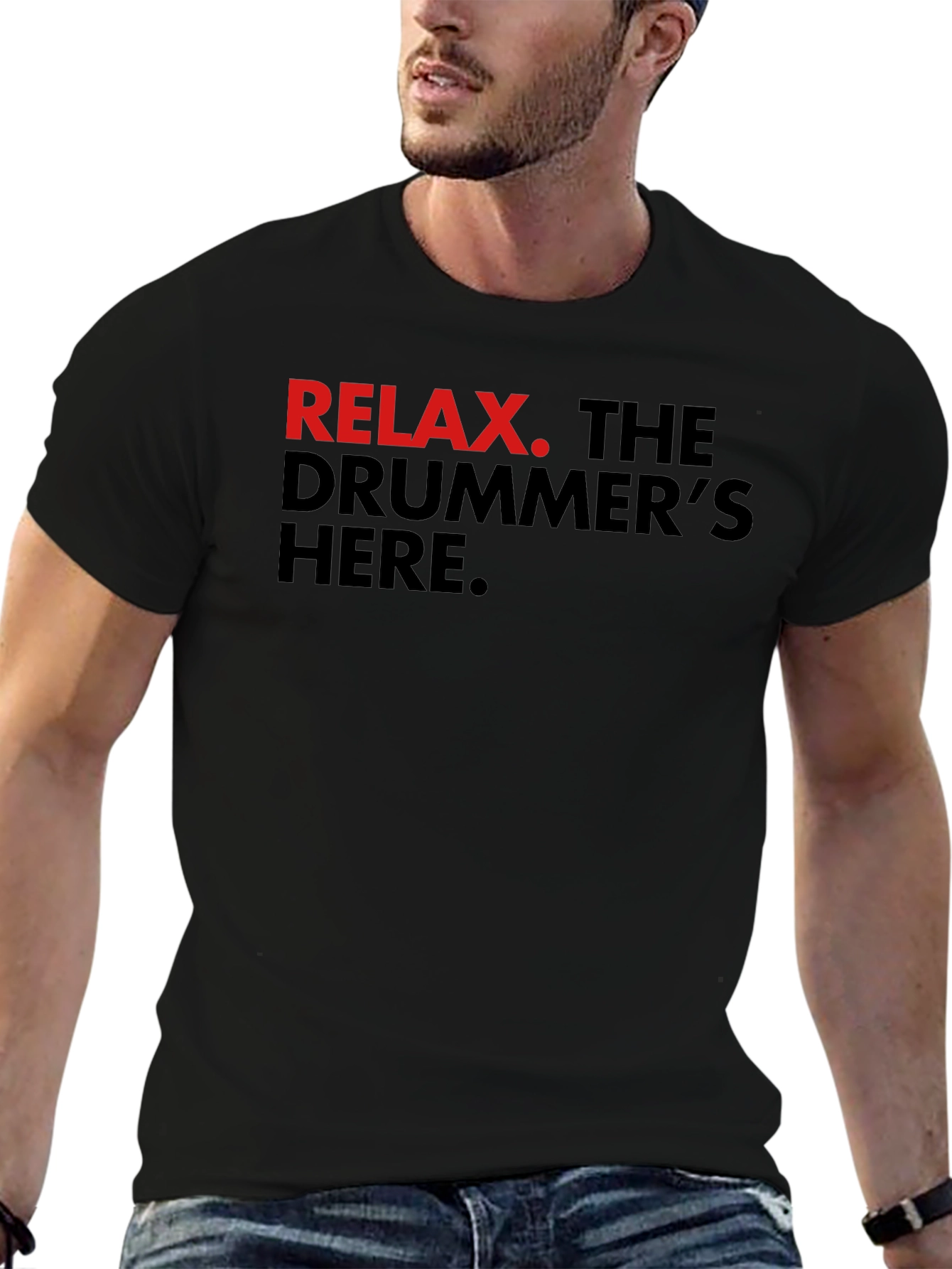 Relax Drummer T-Shirt - Black Cotton Tee