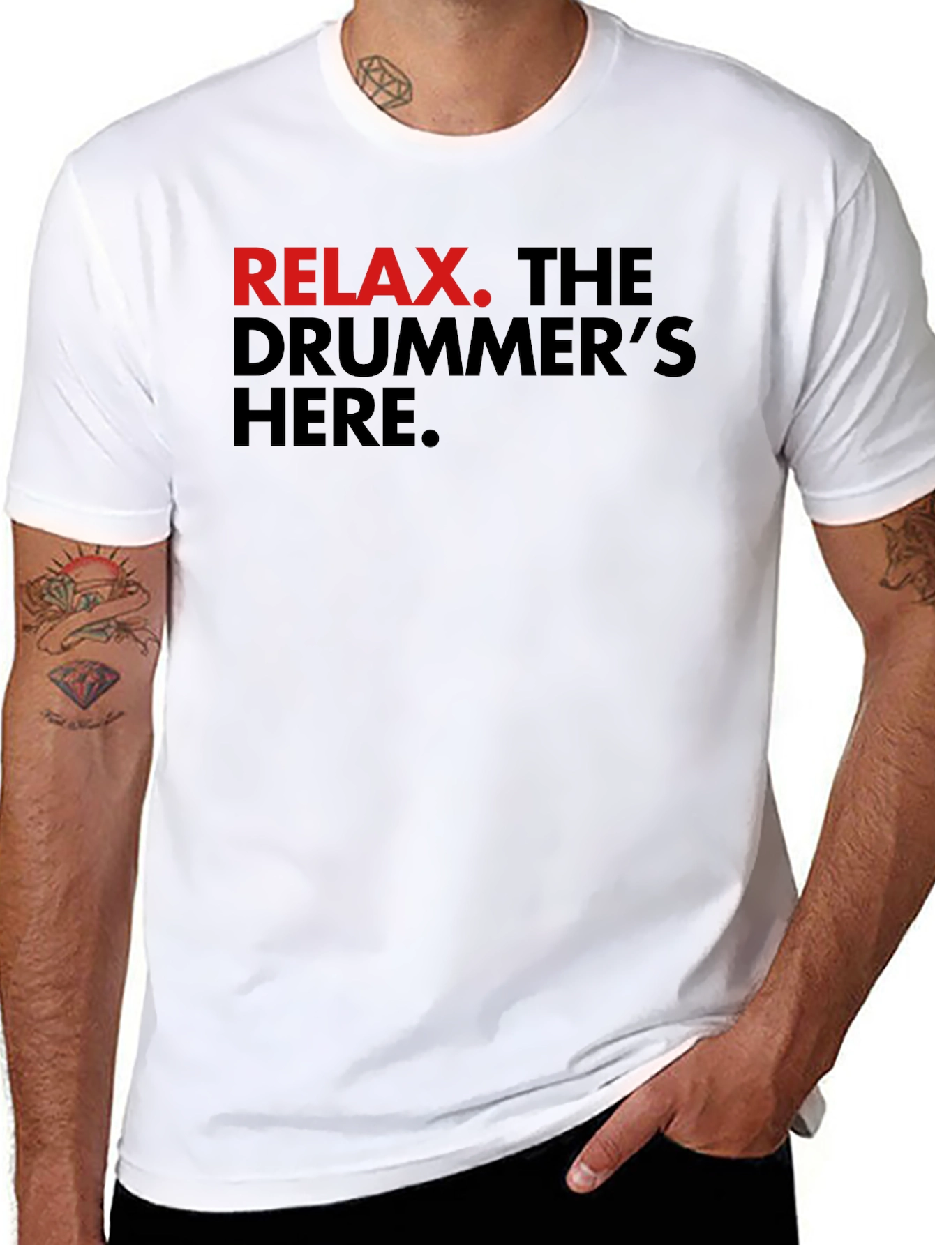 Relax Drummer T-Shirt - Black Cotton Tee