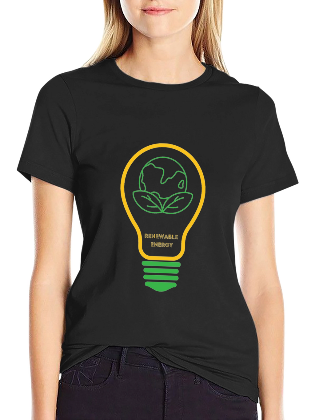 Renewable Energy Graphic Tee - Black Cotton T-Shirt