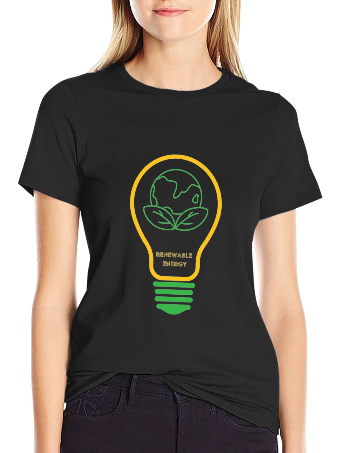 Renewable Energy Graphic Tee - Black Cotton T-Shirt