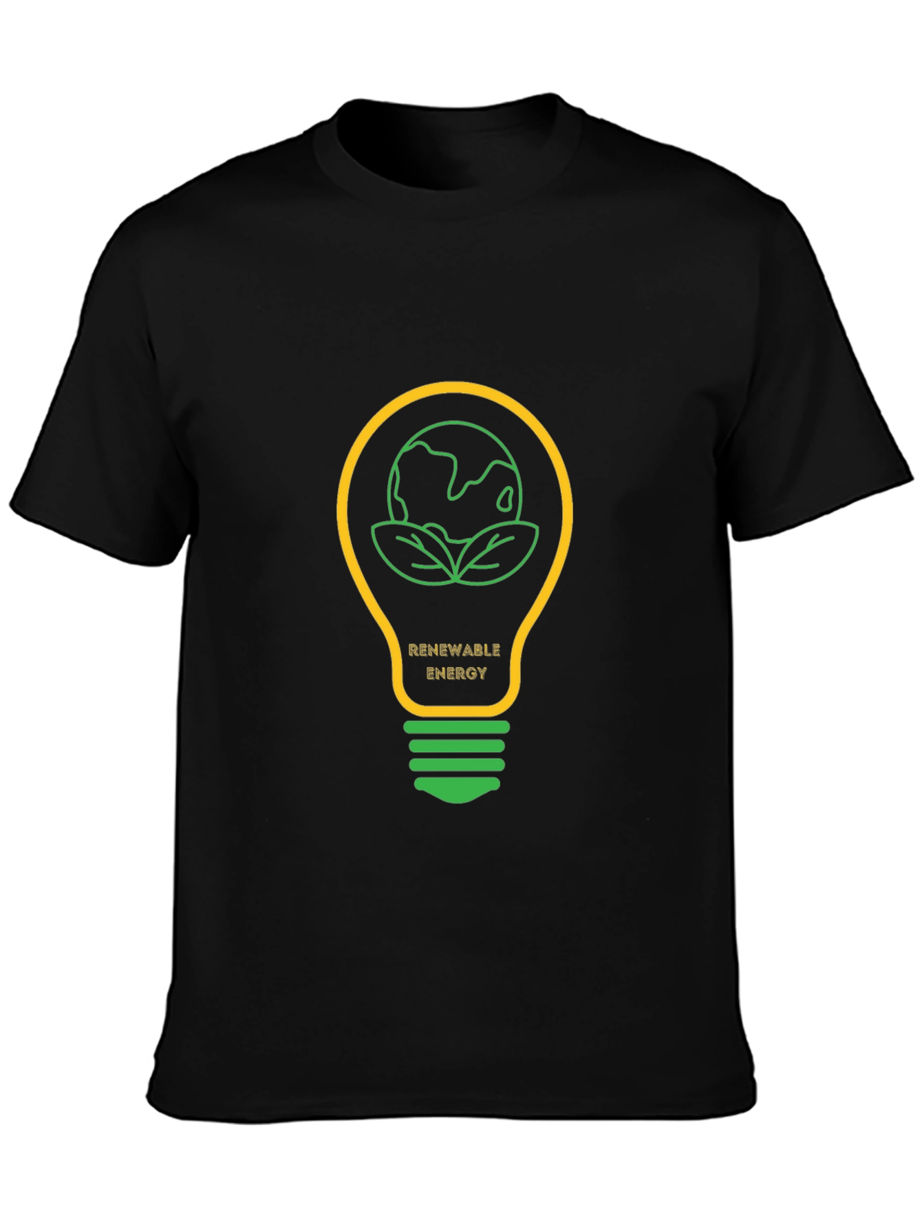 Renewable Energy Graphic Tee - Black Cotton T-Shirt