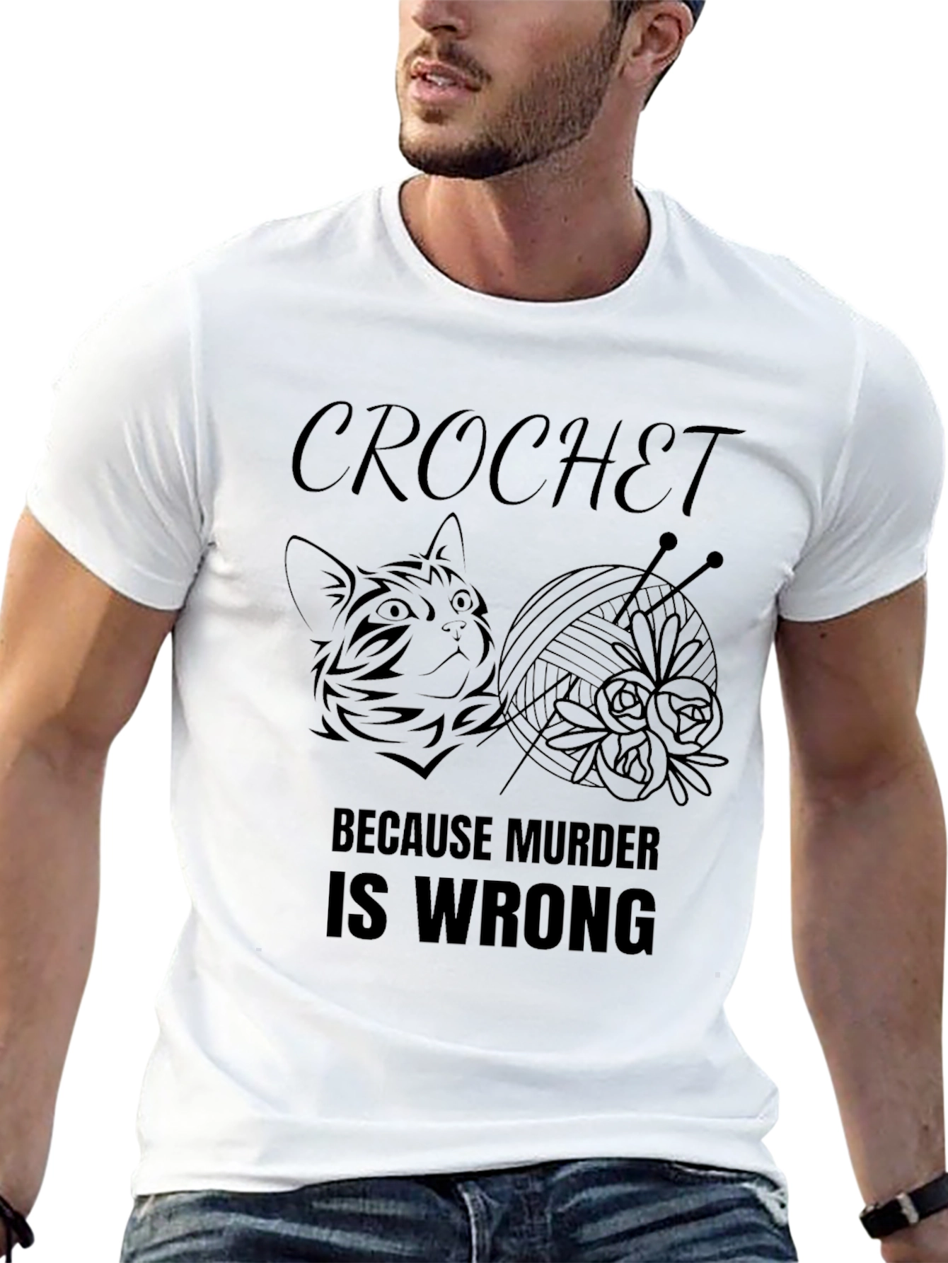 Crochet Because Murder Is Wrong T-Shirt