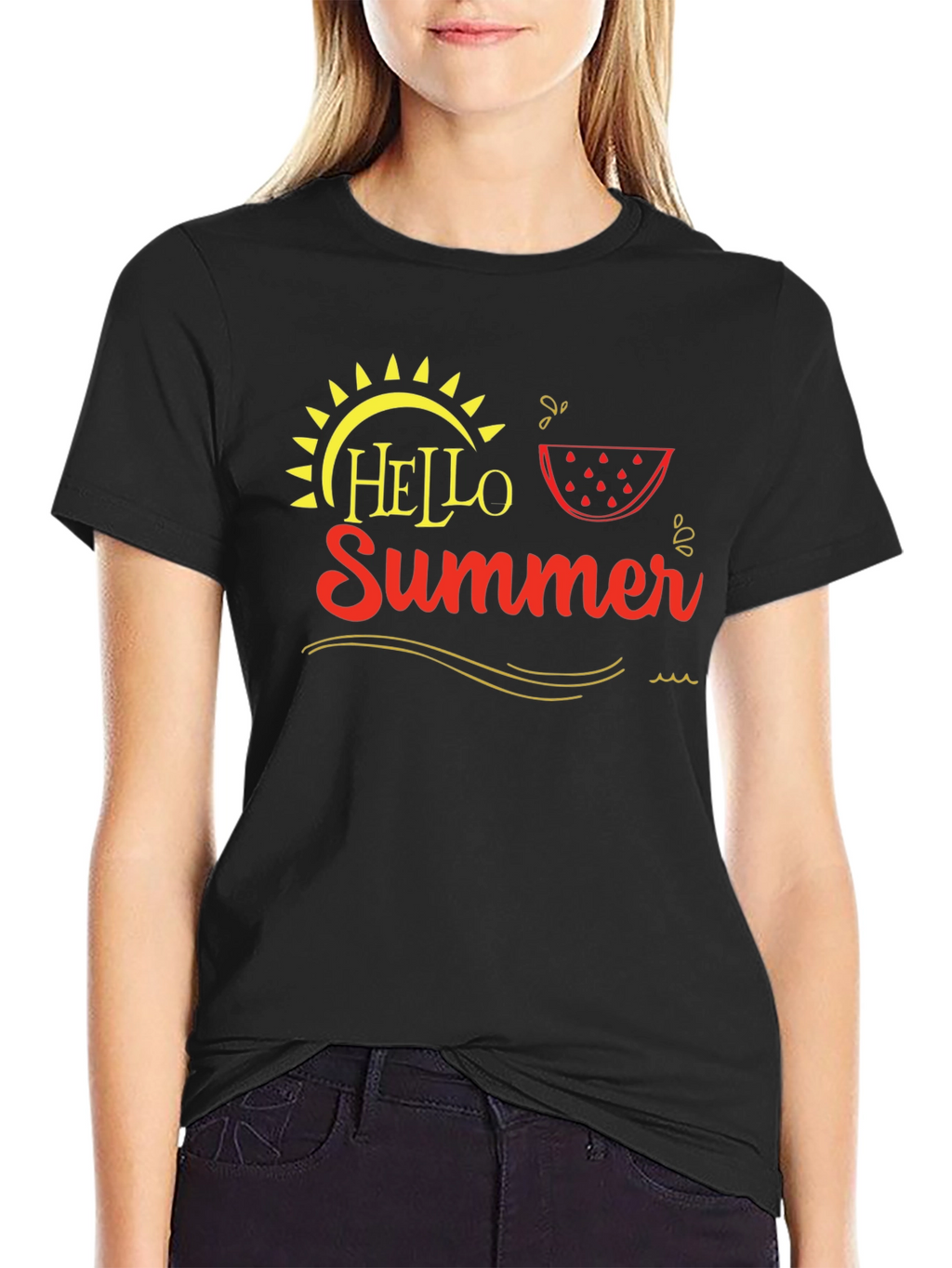 Hello Summer Graphic Tee - Black