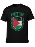 Palestine Flag T-Shirt - Patriotic Shield Design