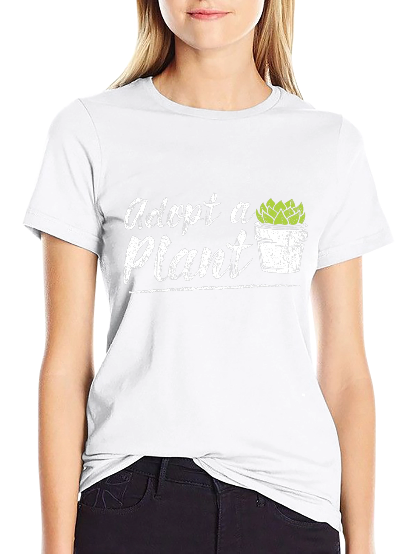 Adopt a Plant T-Shirt - Black Cotton Graphic Tee