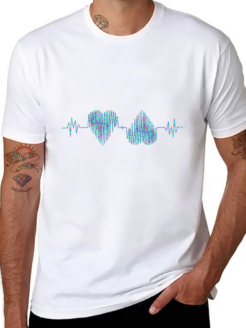 Heartbeat Heart & Brain Graphic T-Shirt