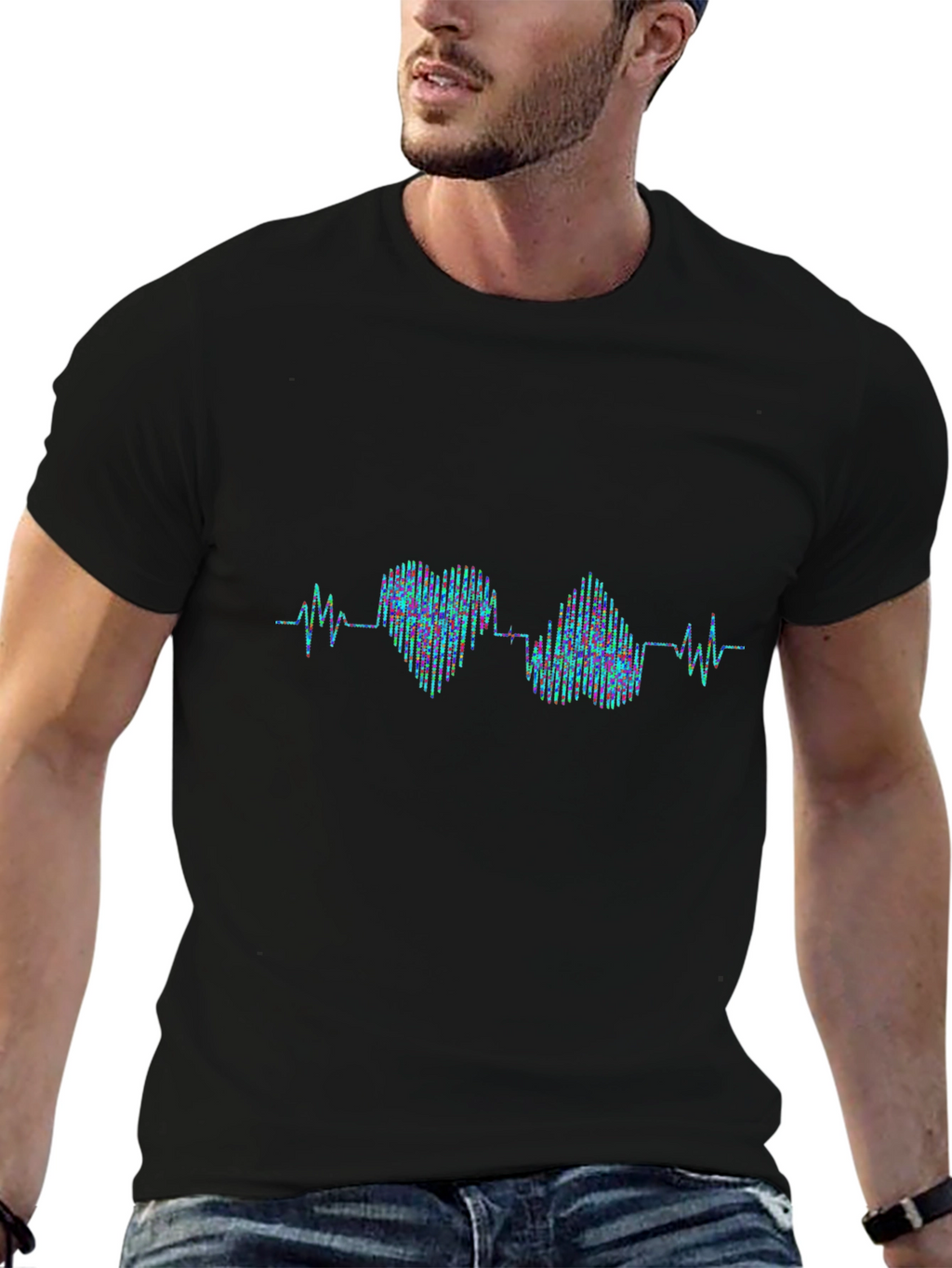 Heartbeat Heart & Brain Graphic T-Shirt