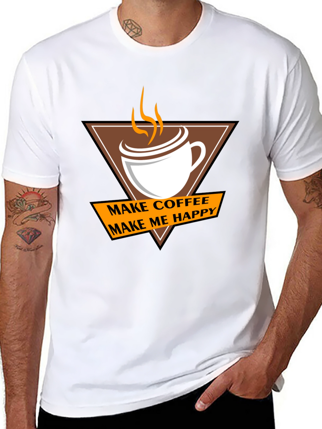 Coffee Makes Me Happy T-Shirt - Casual Style