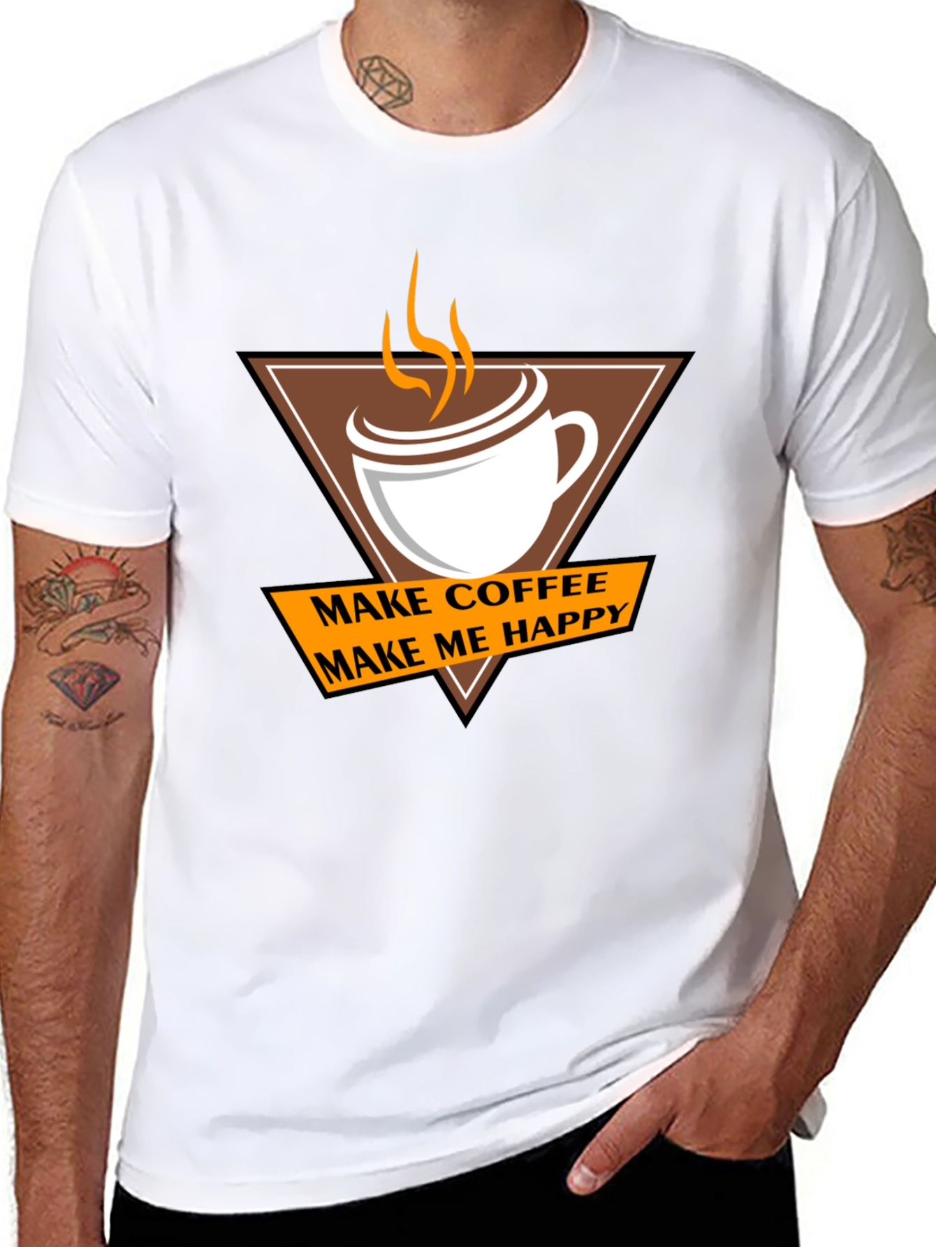 Coffee Makes Me Happy T-Shirt - Casual Style