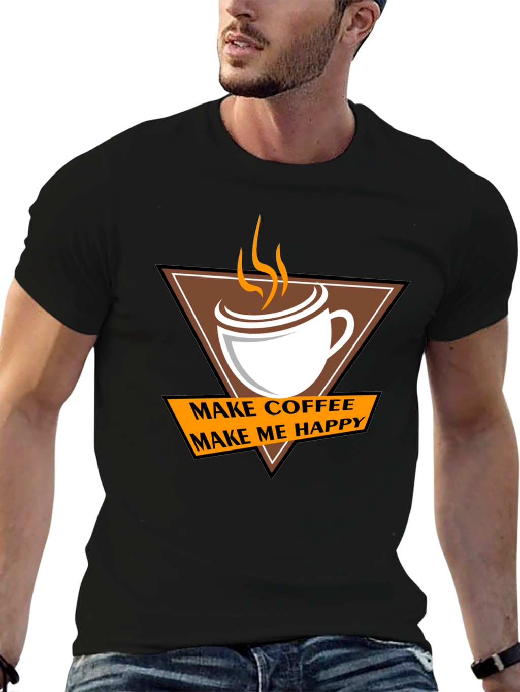 Coffee Makes Me Happy T-Shirt - Casual Style