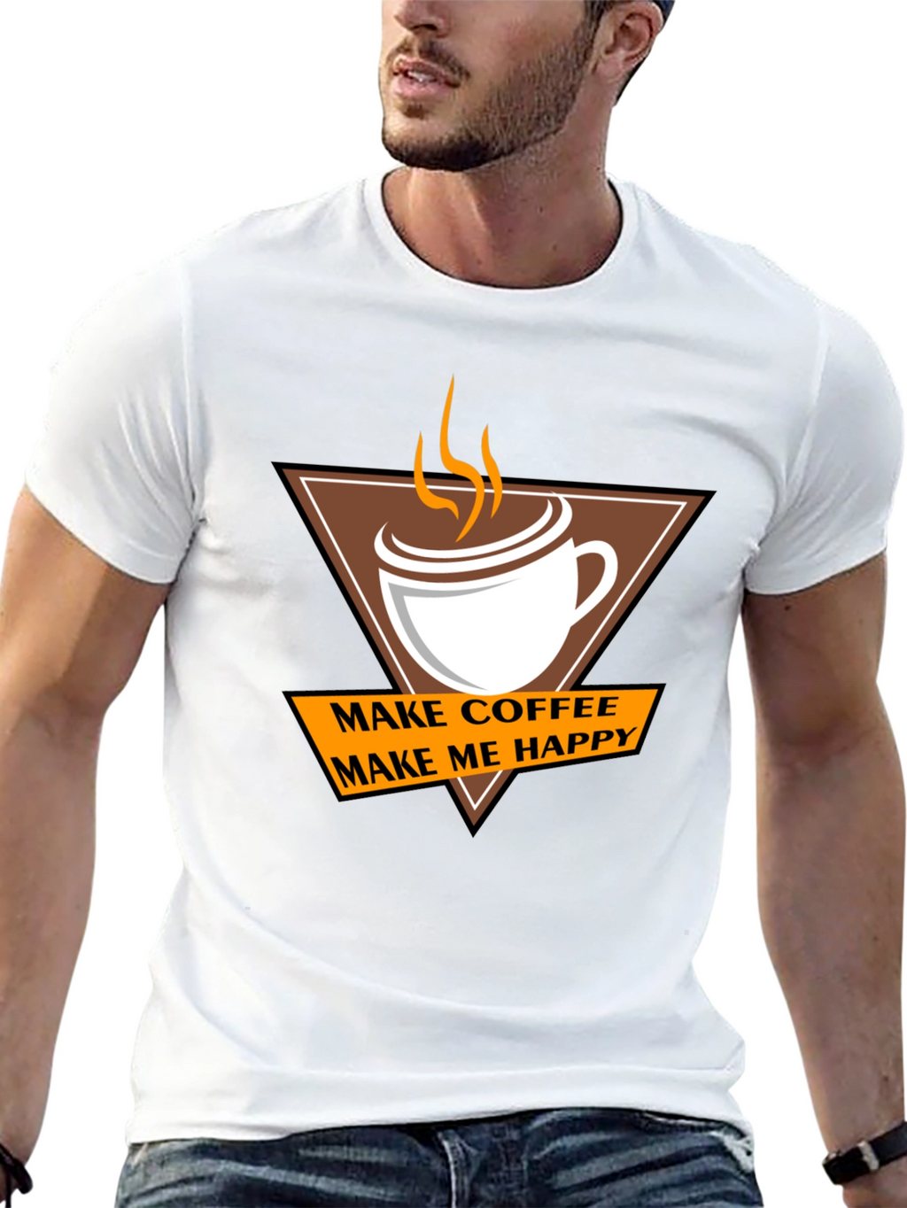 Coffee Makes Me Happy T-Shirt - Casual Style
