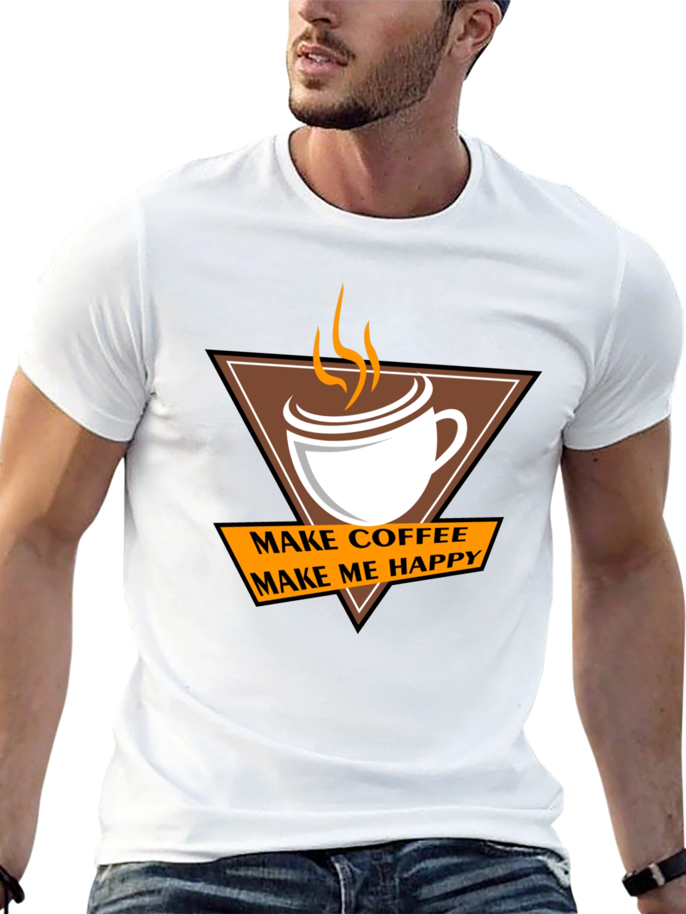 Coffee Makes Me Happy T-Shirt - Casual Style