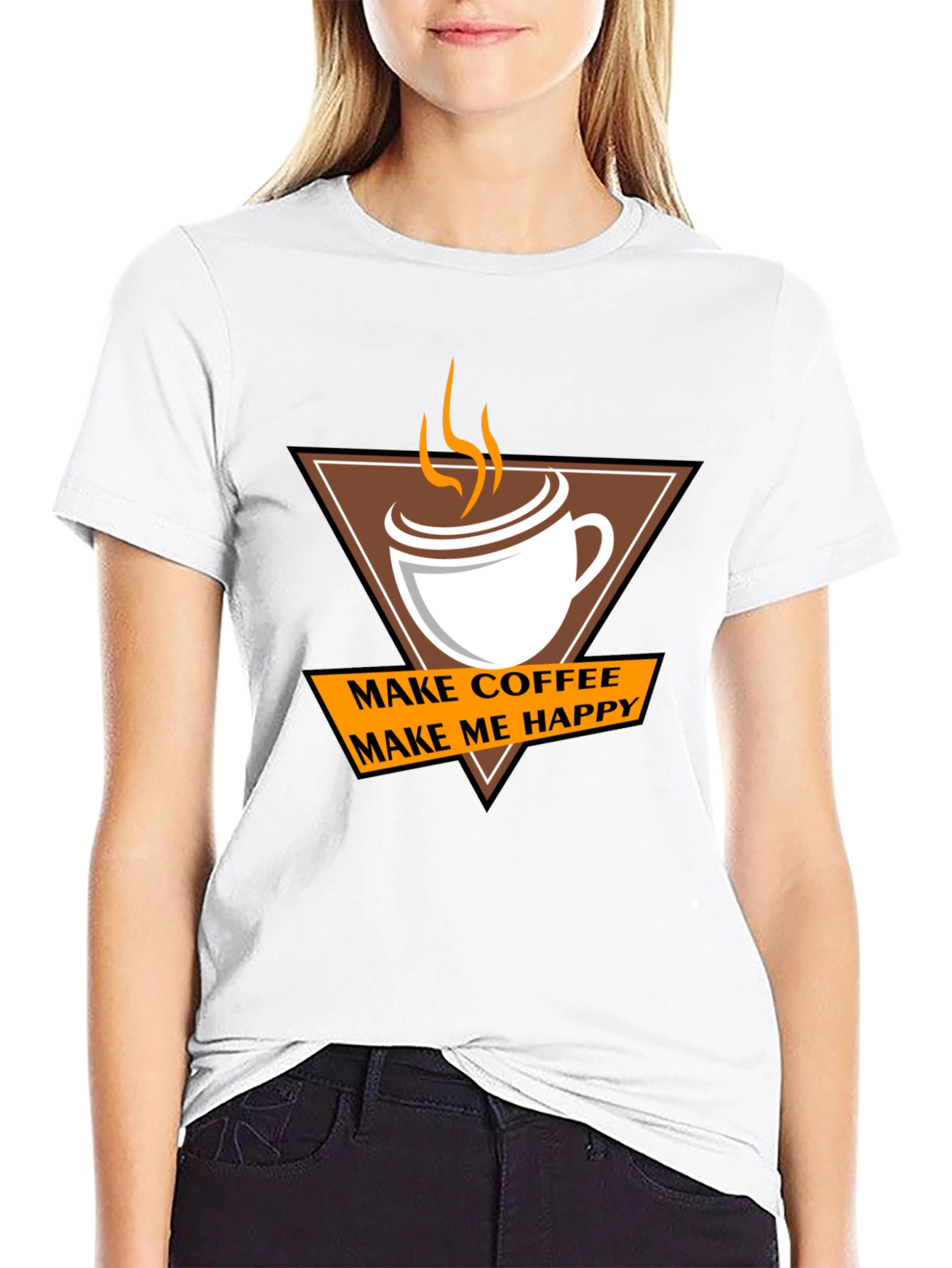 Coffee Makes Me Happy T-Shirt - Casual Style