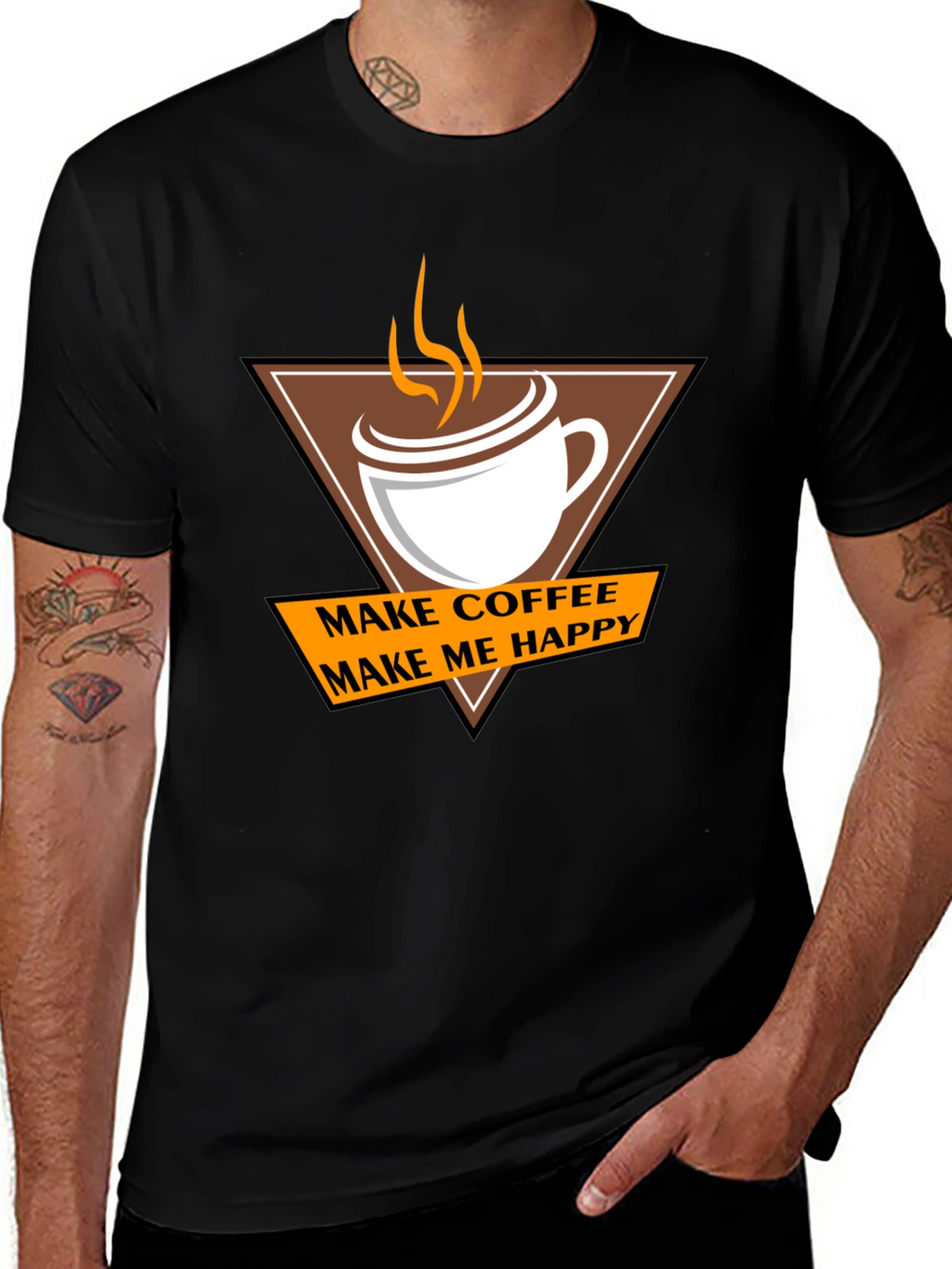 Coffee Makes Me Happy T-Shirt - Casual Style