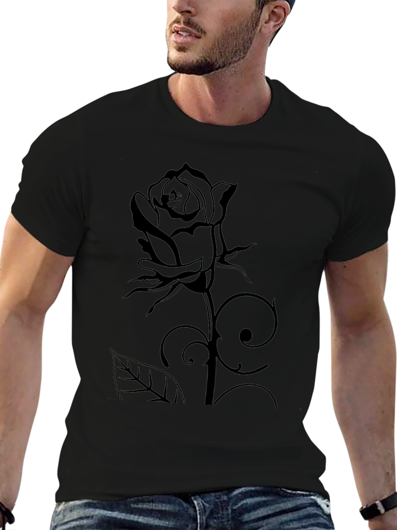 Black Rose Graphic Tee - Stylish Unisex T-Shirt