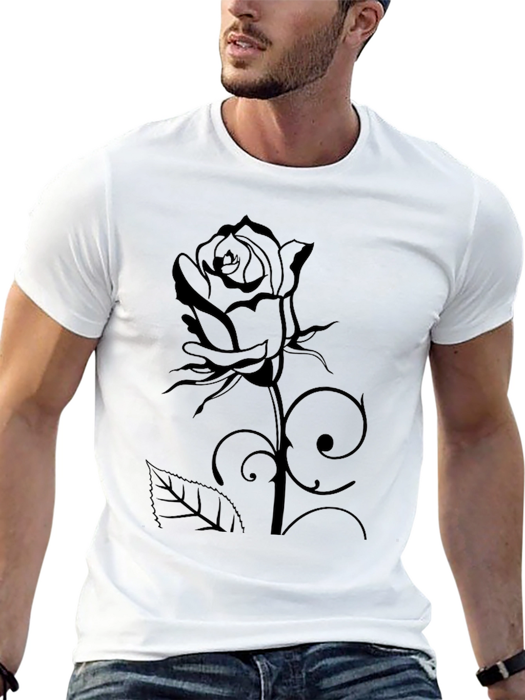 Black Rose Graphic Tee - Stylish Unisex T-Shirt