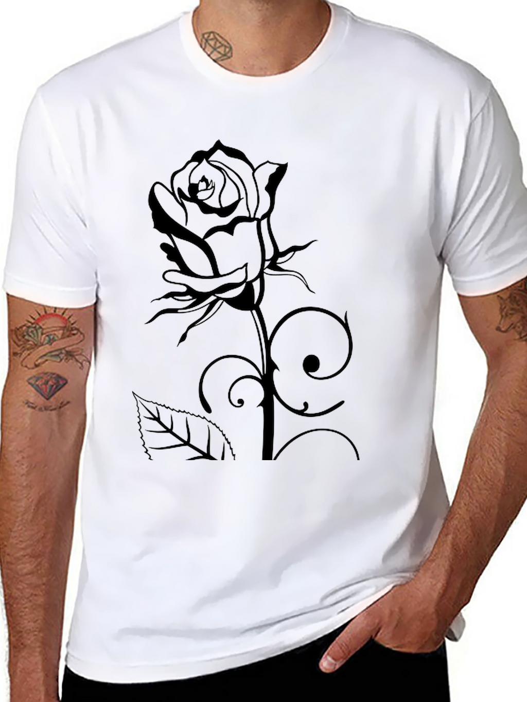 Black Rose Graphic Tee - Stylish Unisex T-Shirt