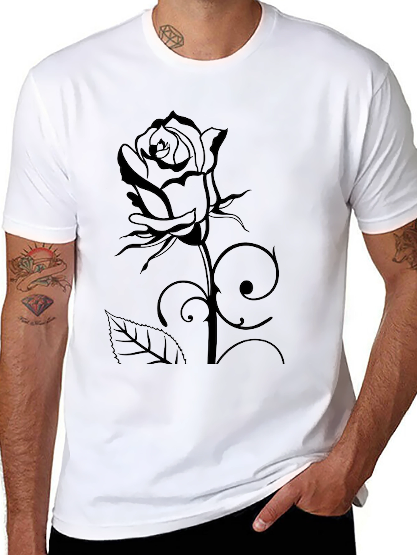 Black Rose Graphic Tee - Stylish Unisex T-Shirt