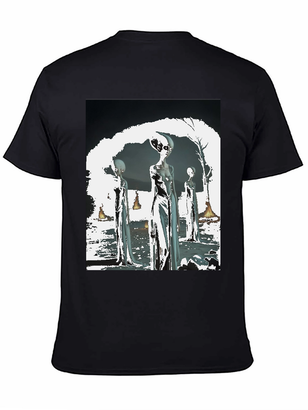 Alien Graphic Tee - Sci-Fi Style Black T-Shirt