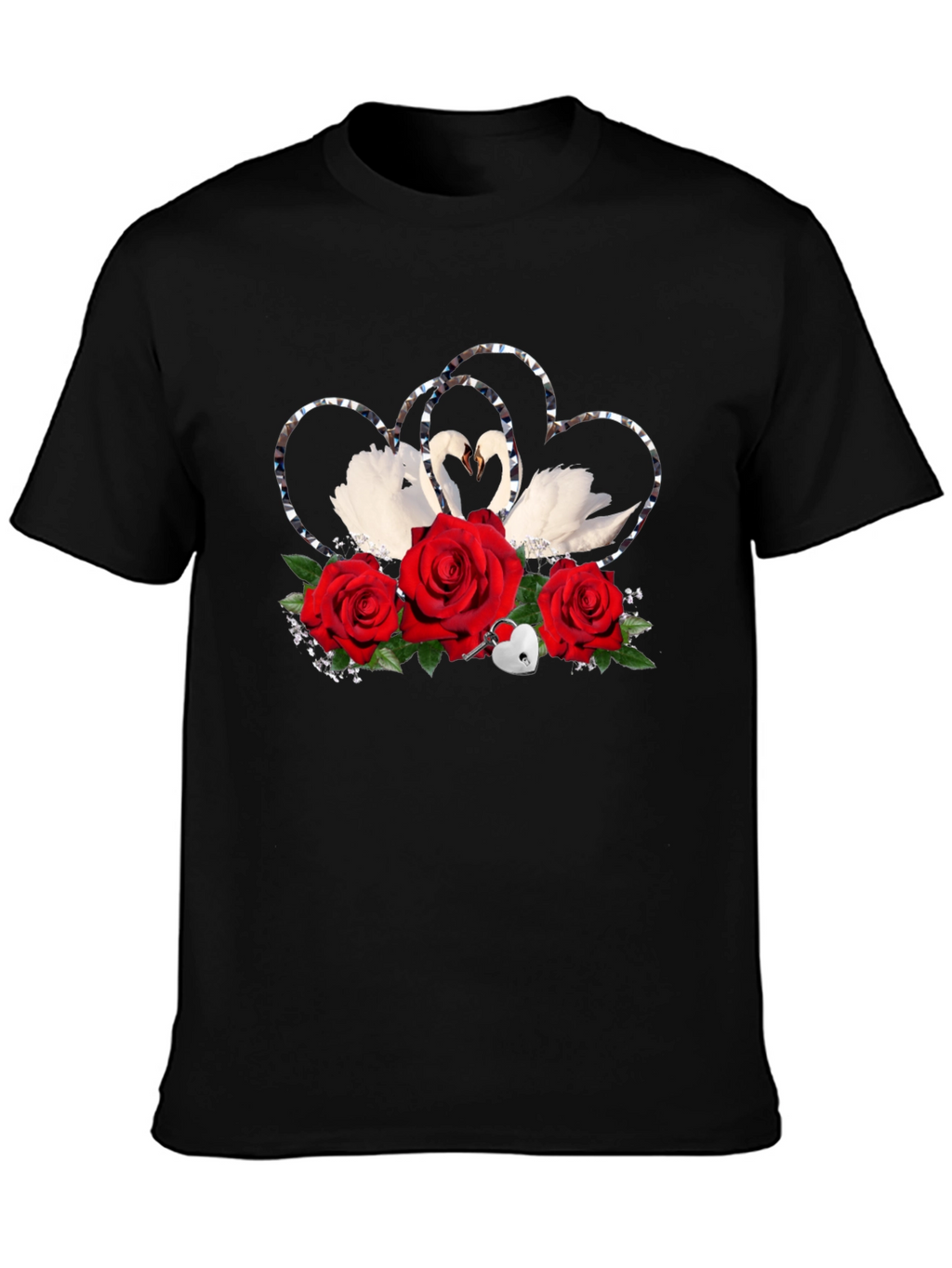 Swan Heart Rose Graphic Tee