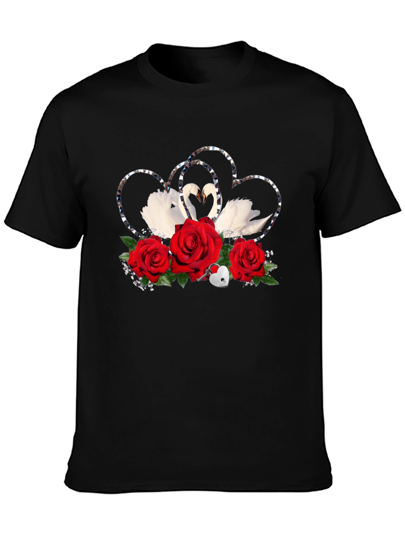 Swan Heart Rose Graphic Tee