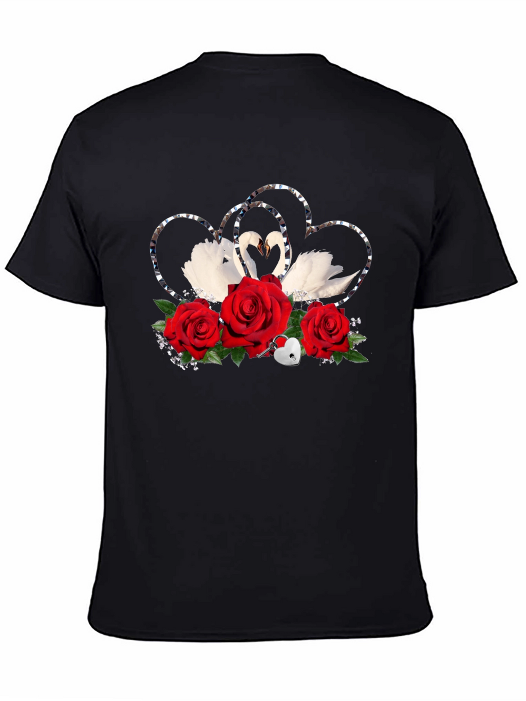 Swan Heart Rose Graphic Tee