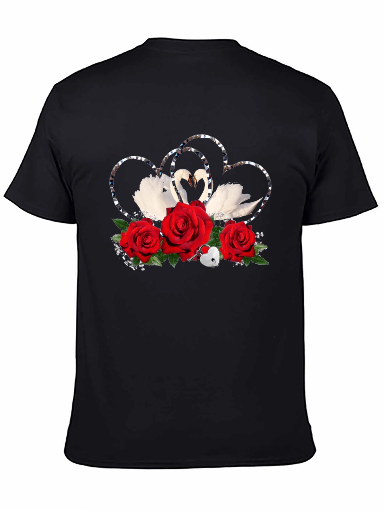 Swan Heart Rose Graphic Tee