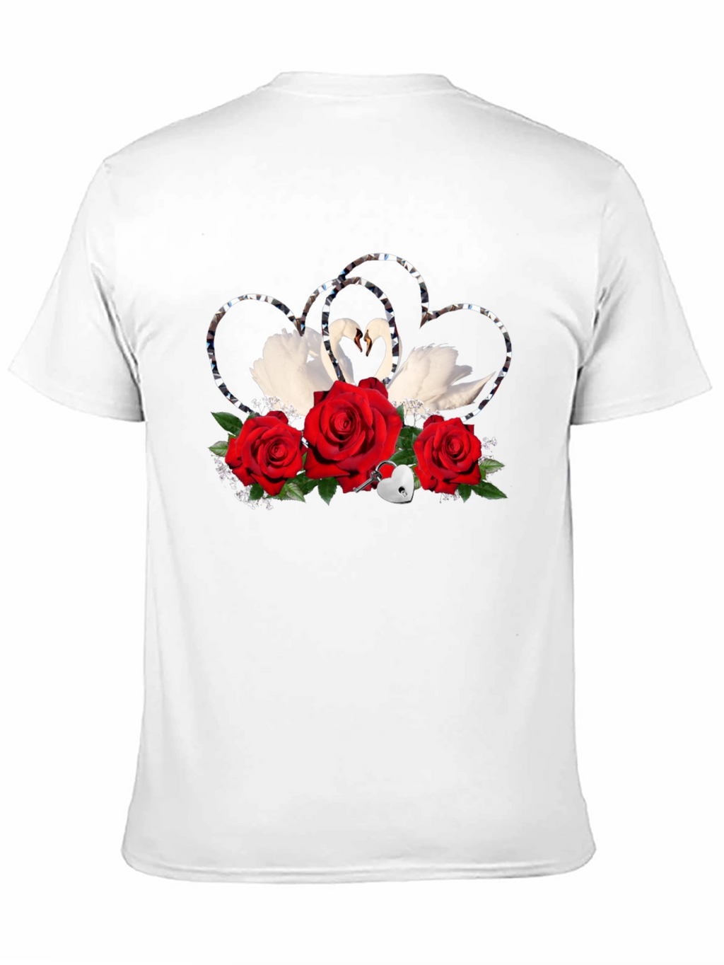 Swan Heart Rose Graphic Tee