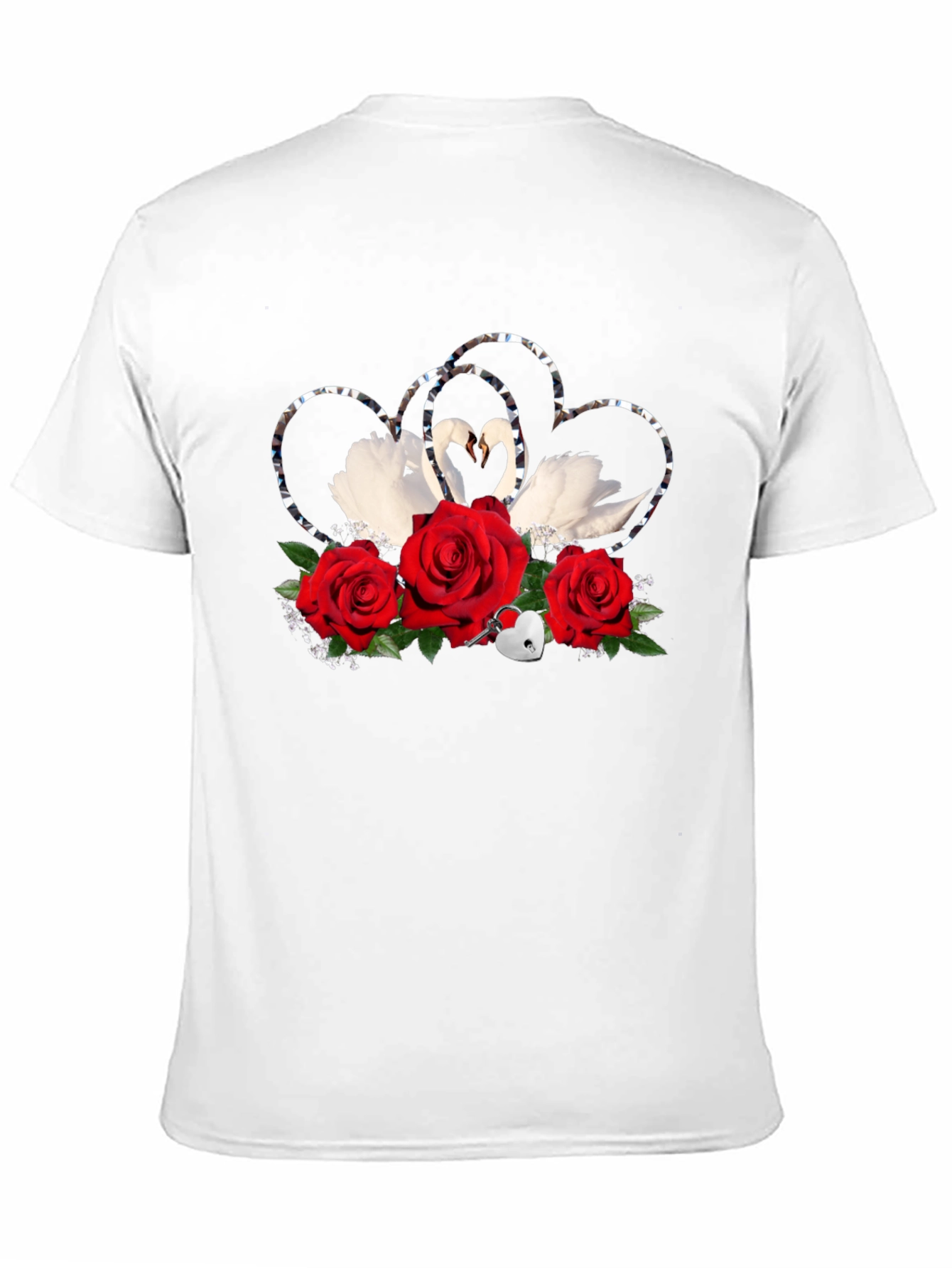 Swan Heart Rose Graphic Tee