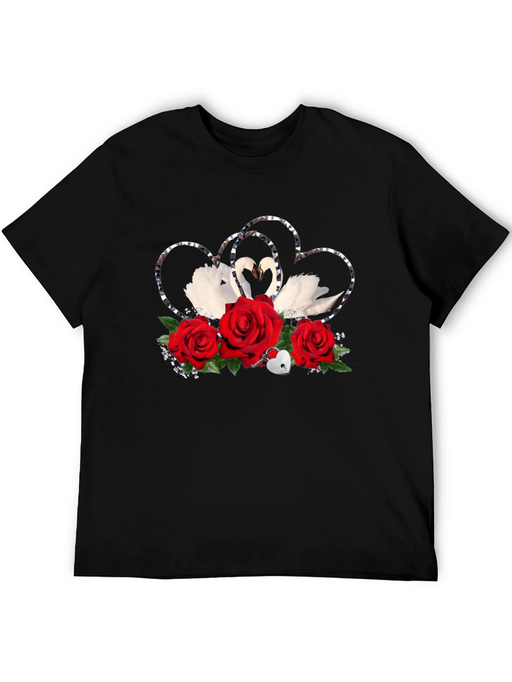 Swan Heart Rose Graphic Tee