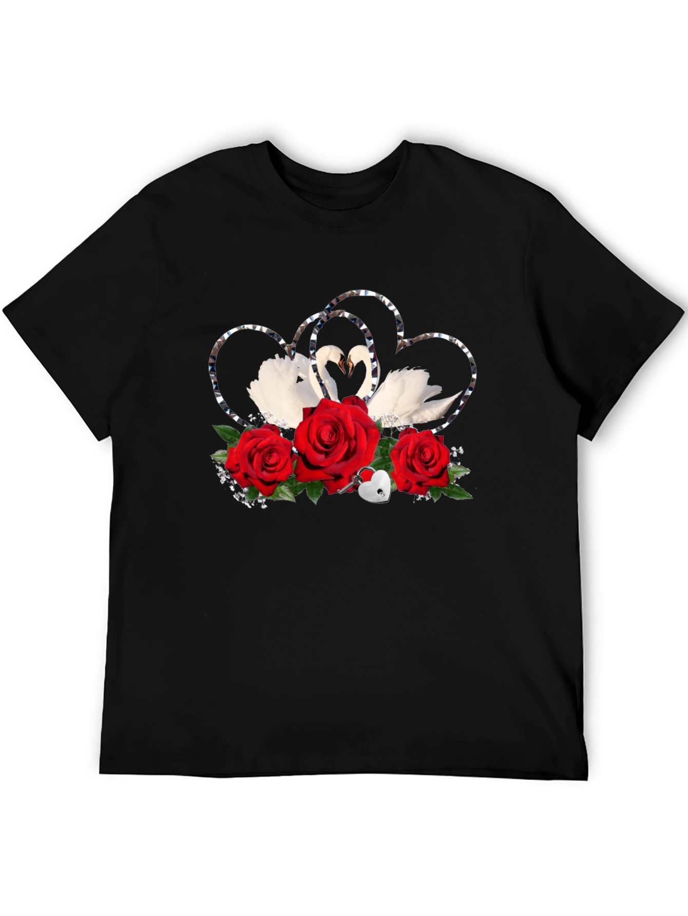 Swan Heart Rose Graphic Tee