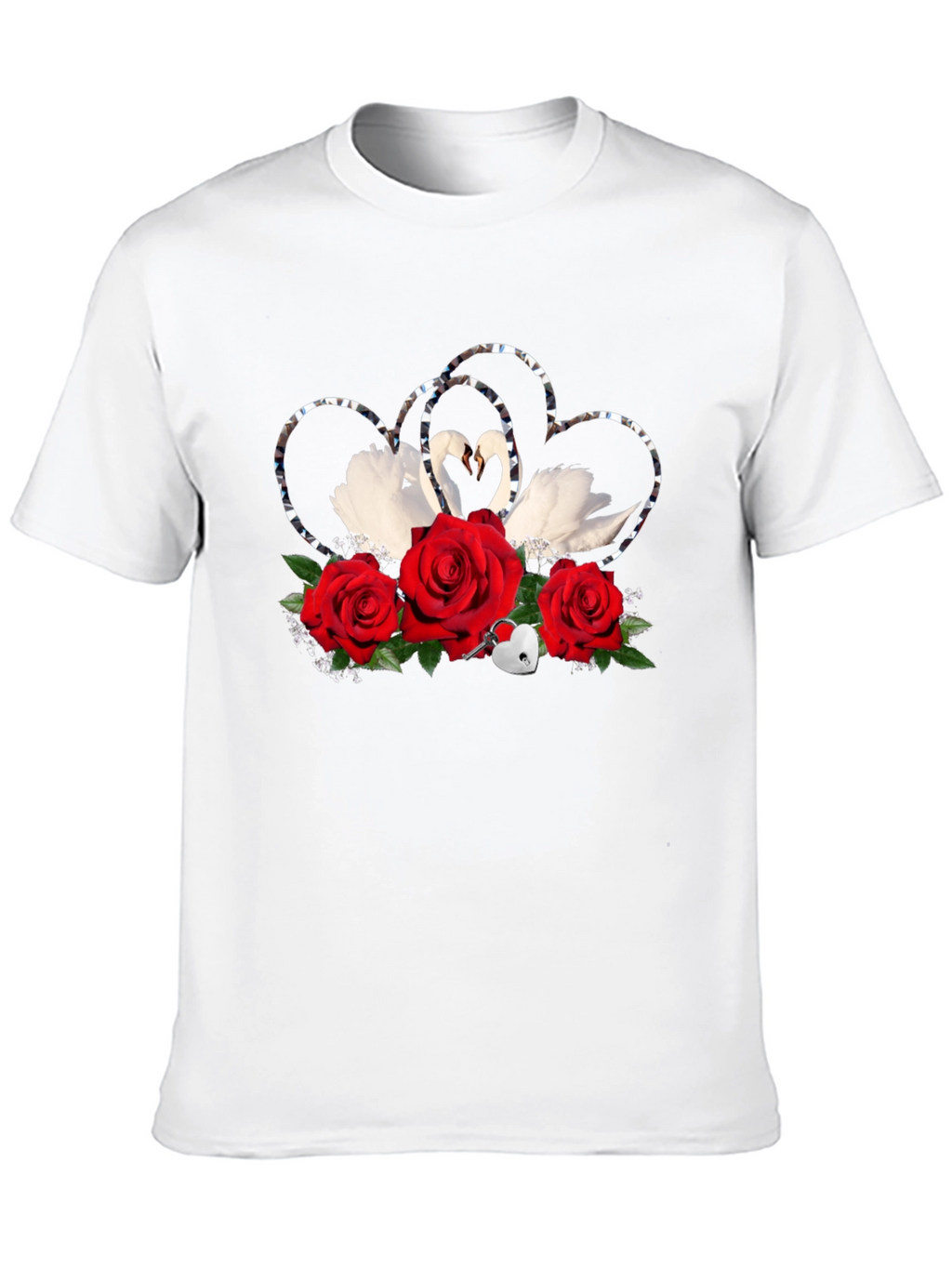 Swan Heart Rose Graphic Tee