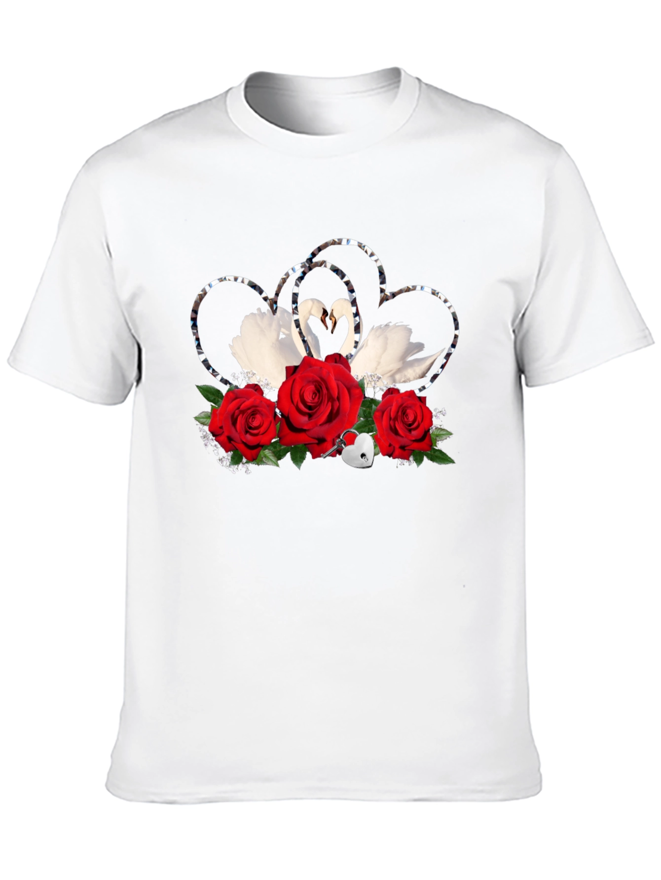 Swan Heart Rose Graphic Tee