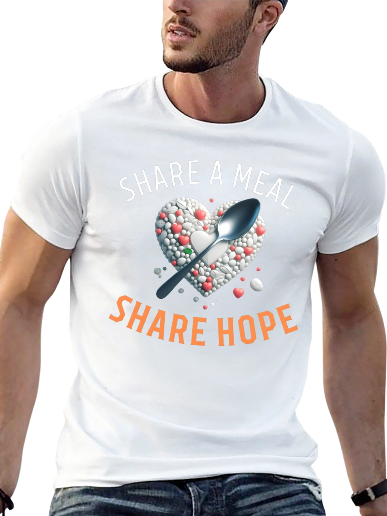 Share A Meal T-Shirt - Heart & Spoon Design