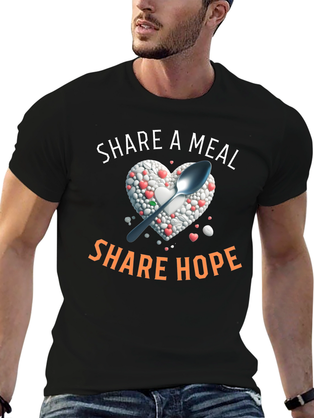 Share A Meal T-Shirt - Heart & Spoon Design