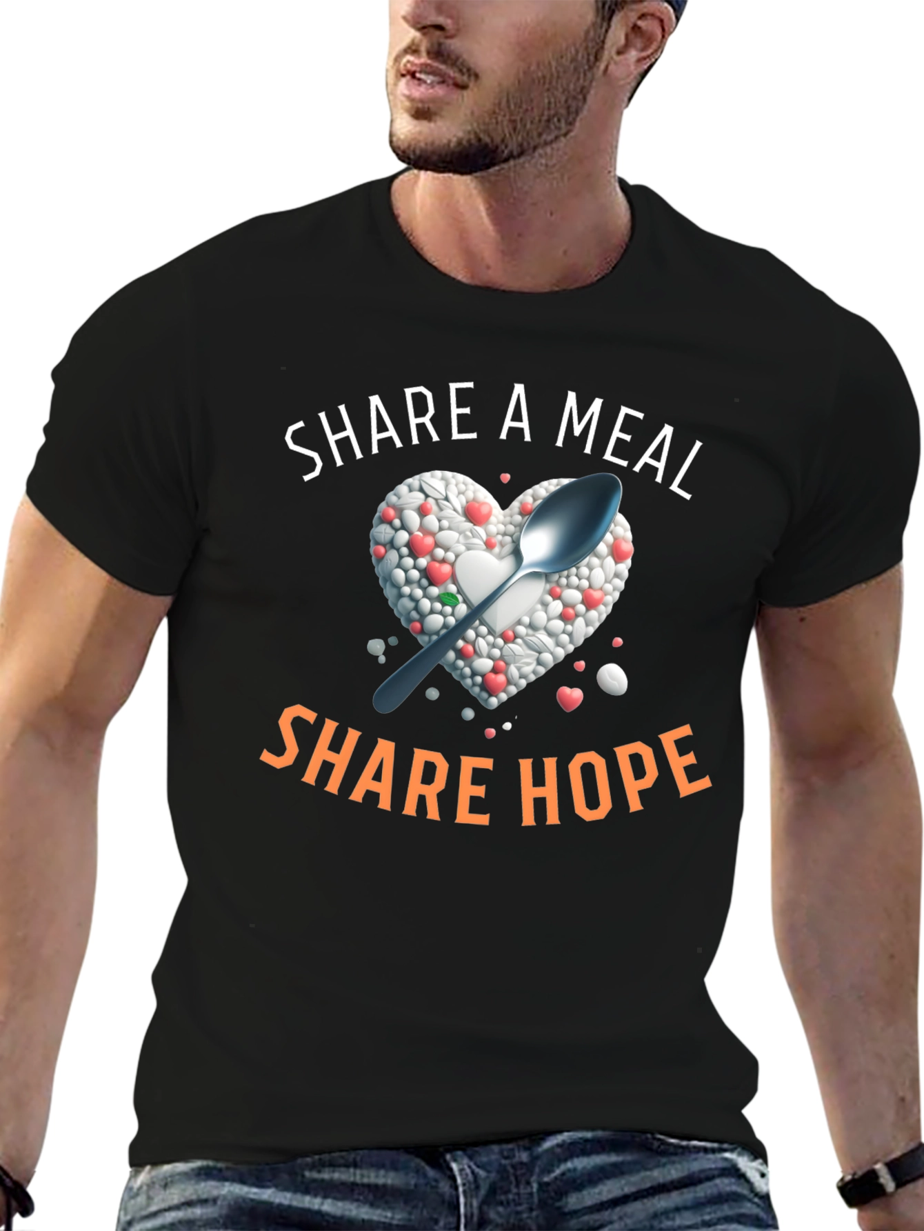 Share A Meal T-Shirt - Heart & Spoon Design