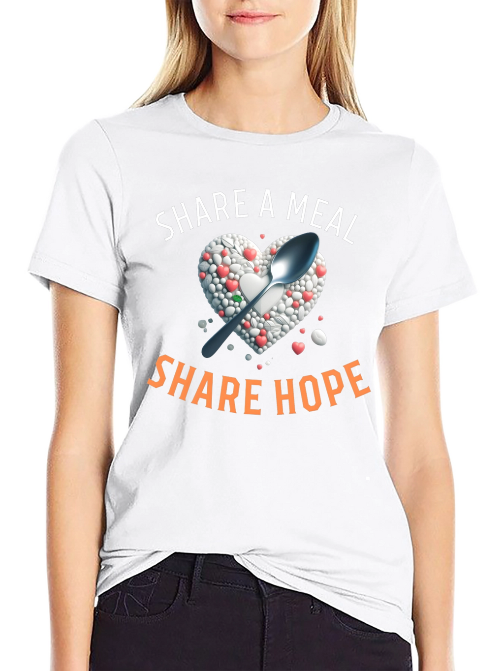 Share A Meal T-Shirt - Heart & Spoon Design