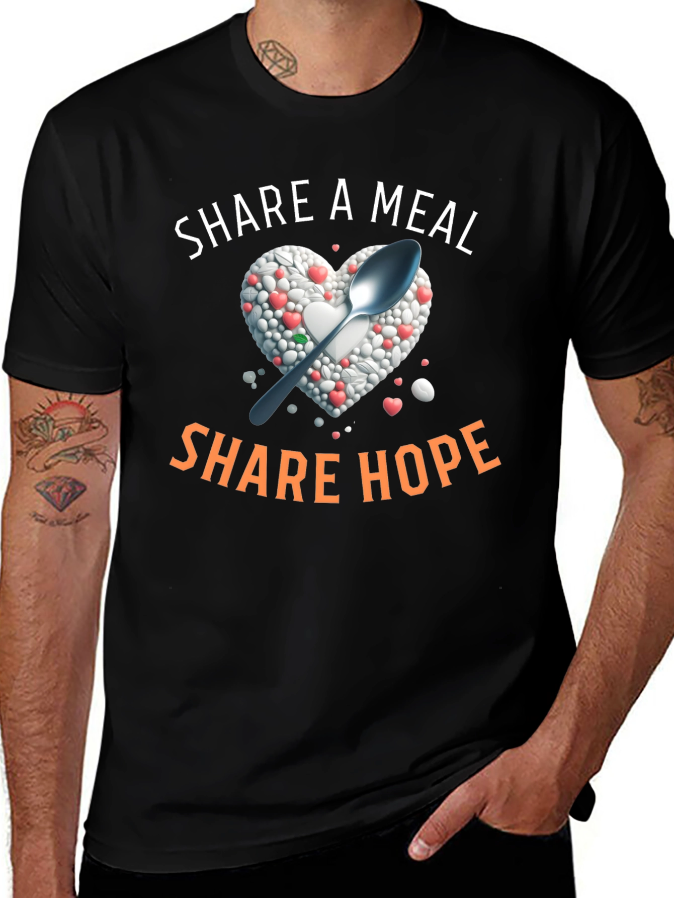 Share A Meal T-Shirt - Heart & Spoon Design