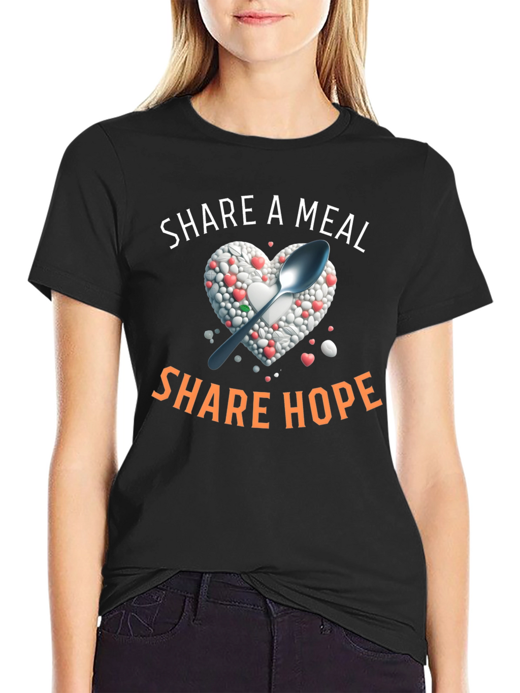 Share A Meal T-Shirt - Heart & Spoon Design