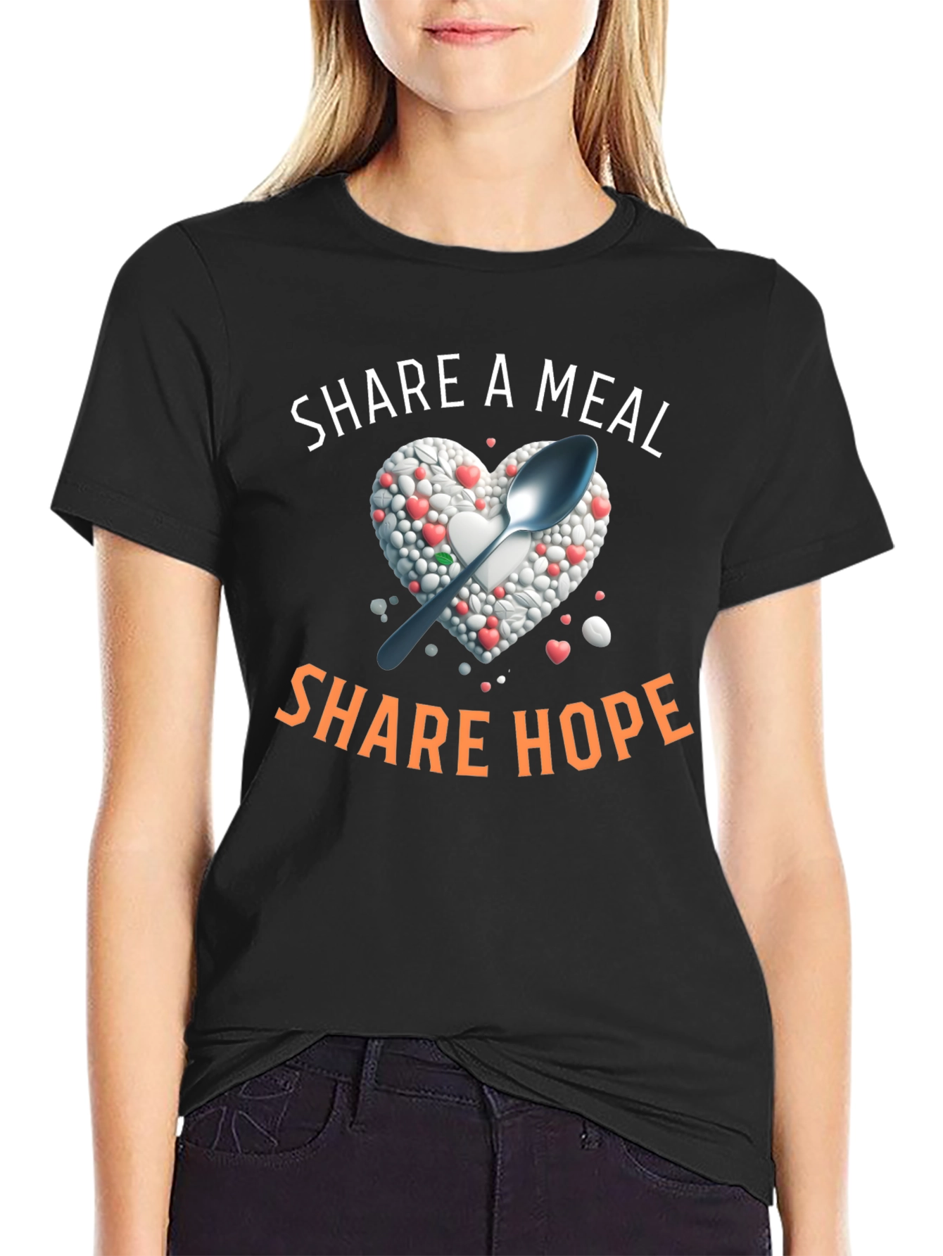 Share A Meal T-Shirt - Heart & Spoon Design