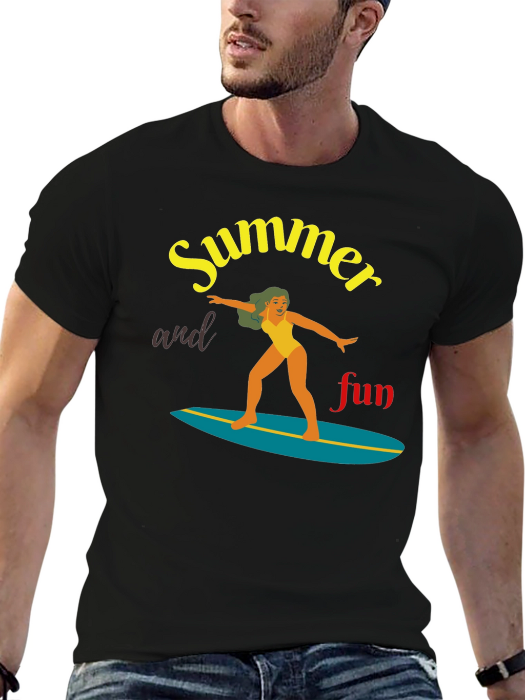 Summer Fun Surfing T-Shirt | Unisex Tee